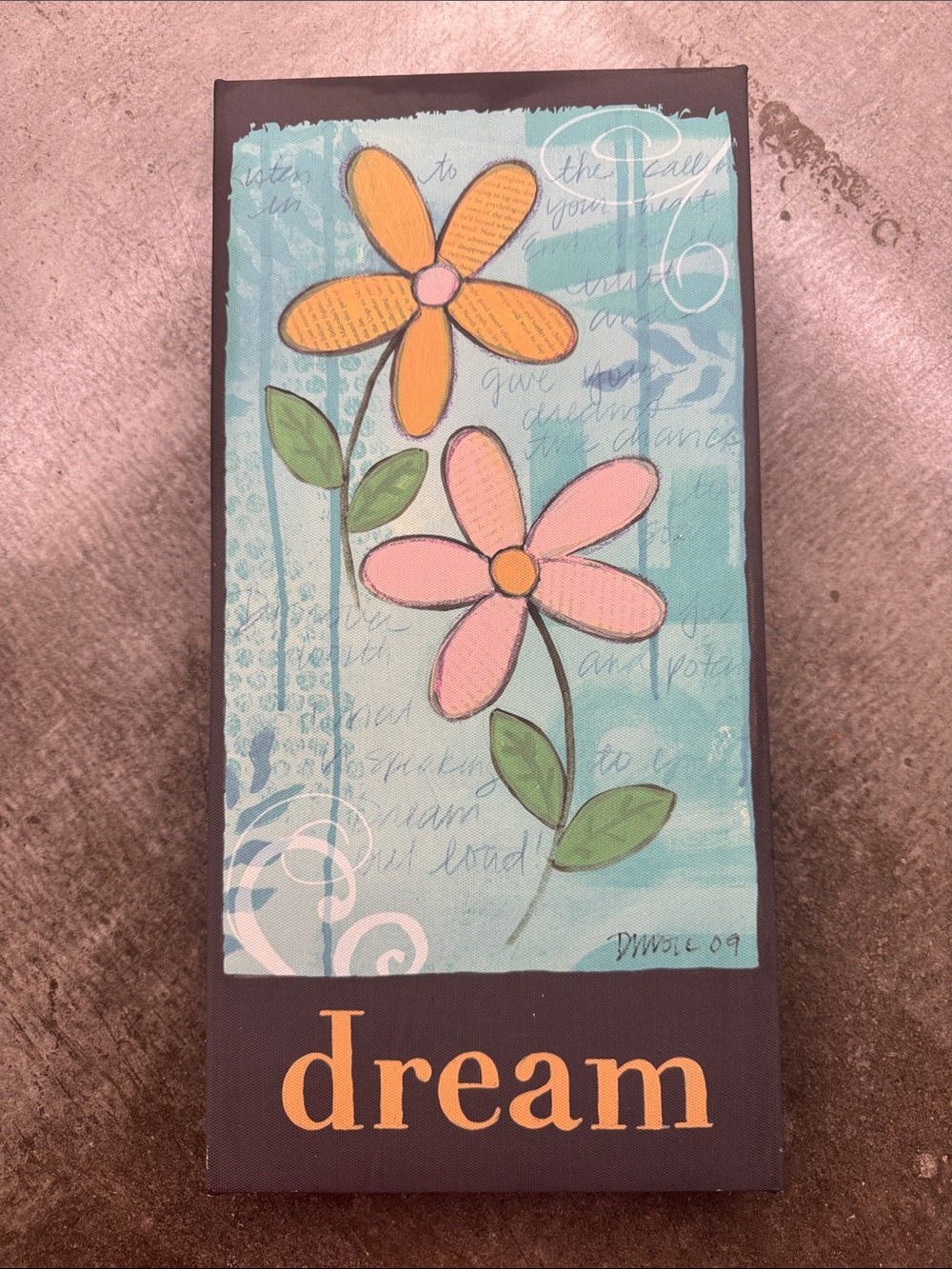 Dream Floral Wall Art - Pink & Orange Flower Canvas